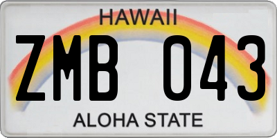 HI license plate ZMB043