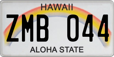 HI license plate ZMB044