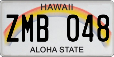 HI license plate ZMB048