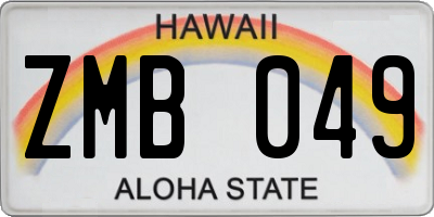 HI license plate ZMB049