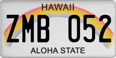 HI license plate ZMB052