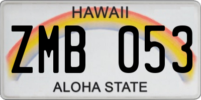 HI license plate ZMB053