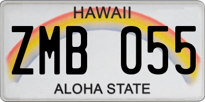 HI license plate ZMB055