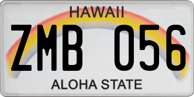 HI license plate ZMB056