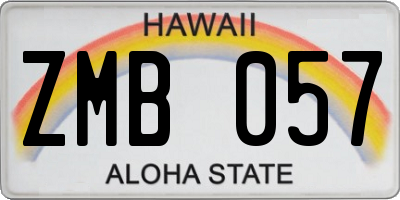 HI license plate ZMB057