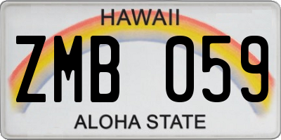 HI license plate ZMB059
