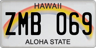 HI license plate ZMB069