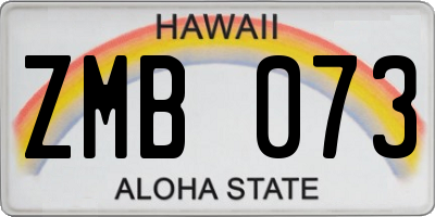 HI license plate ZMB073