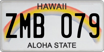 HI license plate ZMB079