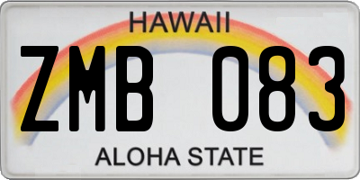 HI license plate ZMB083