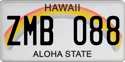 HI license plate ZMB088