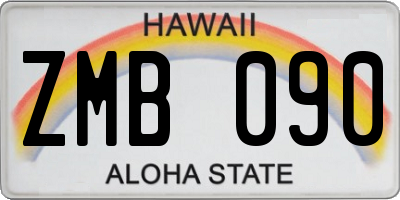 HI license plate ZMB090