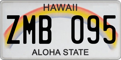 HI license plate ZMB095