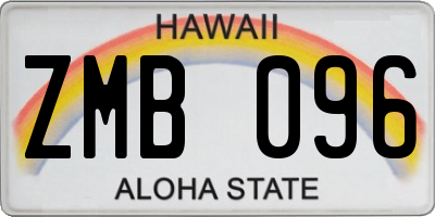 HI license plate ZMB096