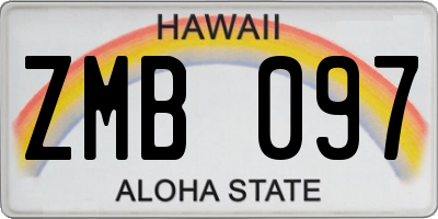 HI license plate ZMB097