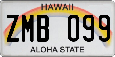 HI license plate ZMB099