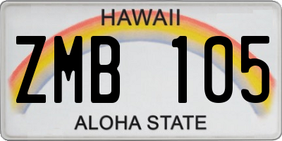 HI license plate ZMB105