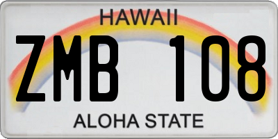 HI license plate ZMB108