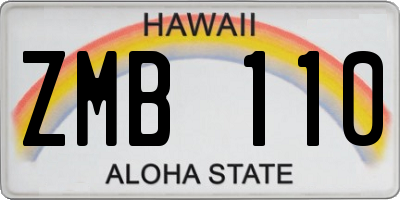 HI license plate ZMB110