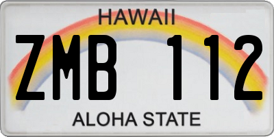 HI license plate ZMB112