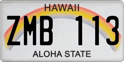 HI license plate ZMB113