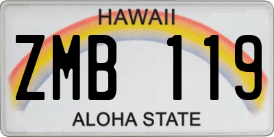 HI license plate ZMB119