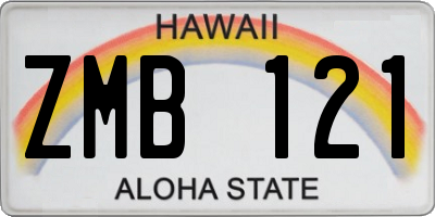 HI license plate ZMB121
