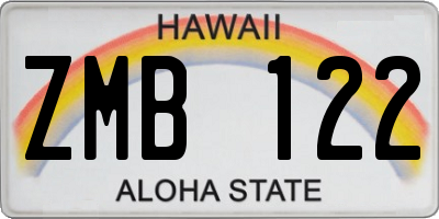 HI license plate ZMB122
