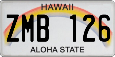 HI license plate ZMB126