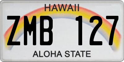 HI license plate ZMB127