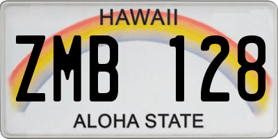 HI license plate ZMB128