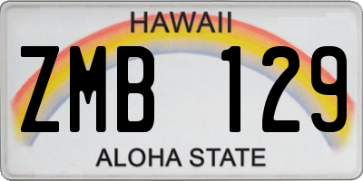 HI license plate ZMB129