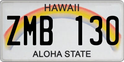 HI license plate ZMB130