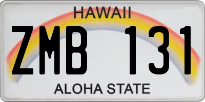 HI license plate ZMB131