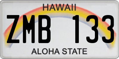 HI license plate ZMB133