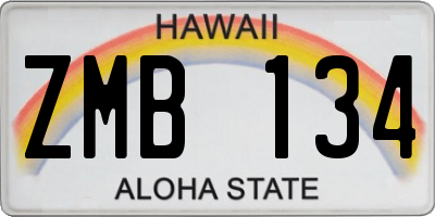 HI license plate ZMB134
