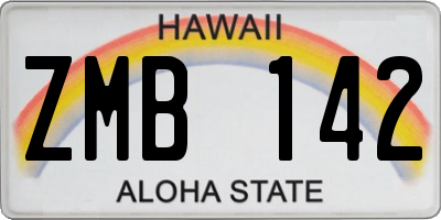 HI license plate ZMB142