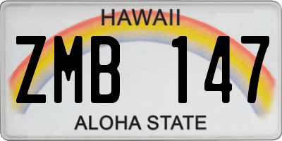 HI license plate ZMB147