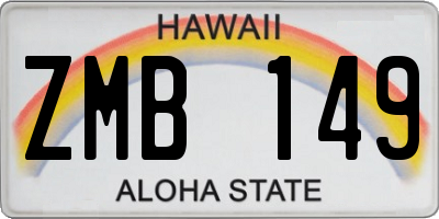 HI license plate ZMB149