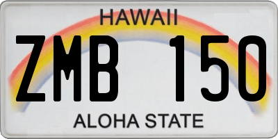 HI license plate ZMB150
