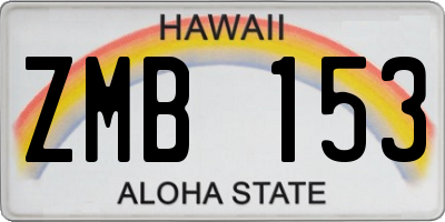 HI license plate ZMB153