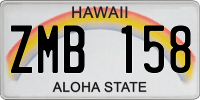 HI license plate ZMB158