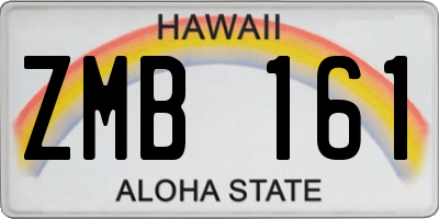 HI license plate ZMB161