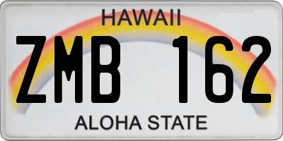HI license plate ZMB162