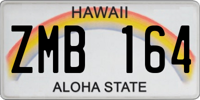 HI license plate ZMB164