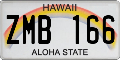 HI license plate ZMB166