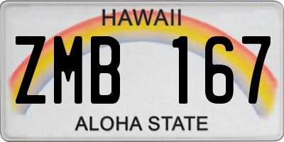 HI license plate ZMB167