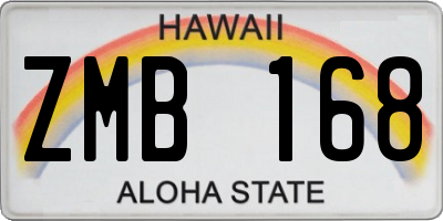 HI license plate ZMB168