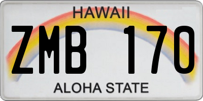 HI license plate ZMB170