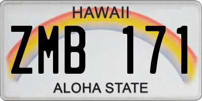 HI license plate ZMB171